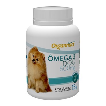 Suplemento Ômega 3 Dog Organnact para Cães 500 mg com 30 cápsulas