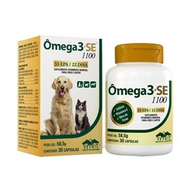 Suplemento Ômega 3 + SE Vetnil para Cães e Gatos 30 Cápsulas 