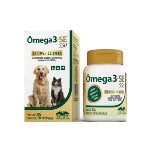 Suplemento Ômega 3 + SE Vetnil para Cães e Gatos 30 Cápsulas 