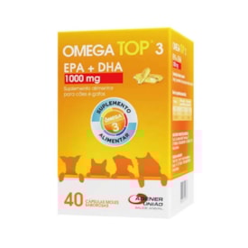 Suplemento Omega TOP 3 Agener para Cães e Gatos 40 Cápsulas