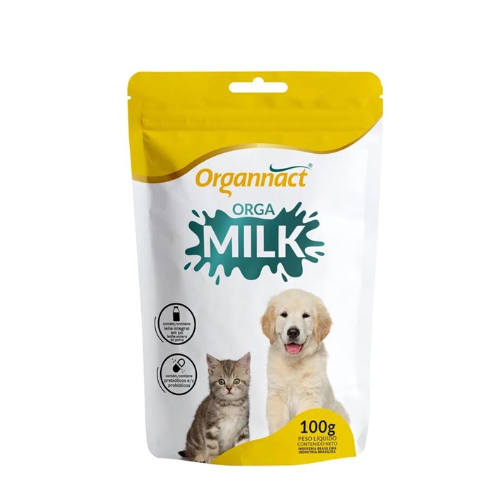 Suplemento Orga Milk Organnact para Cães e Gatos Filhotes 100g