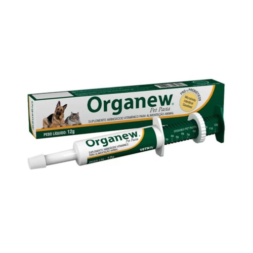 Suplemento Organew Pet Vetnil para Cães e Gatos Pasta 12g