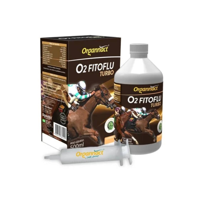 Suplemento Organnact O2 Fitoflu Turbo para Equinos 500ml