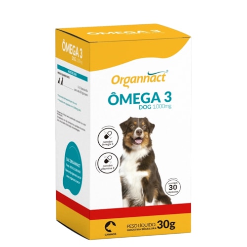 Suplemento Organnact Ômega 3 Dog para Cães 1000mg 