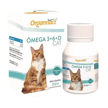 Suplemento Organnact Ômega 3 e 6 + Vitamina D para Gatos 30 ml
