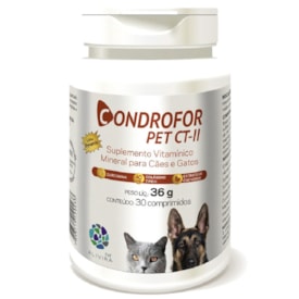 Suplemento para Cães e Gatos Condrofor PET CT-II 30 Comprimidos Alivira