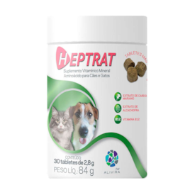 Suplemento para Cães e Gatos Heptrat Tabs 84g Alivira