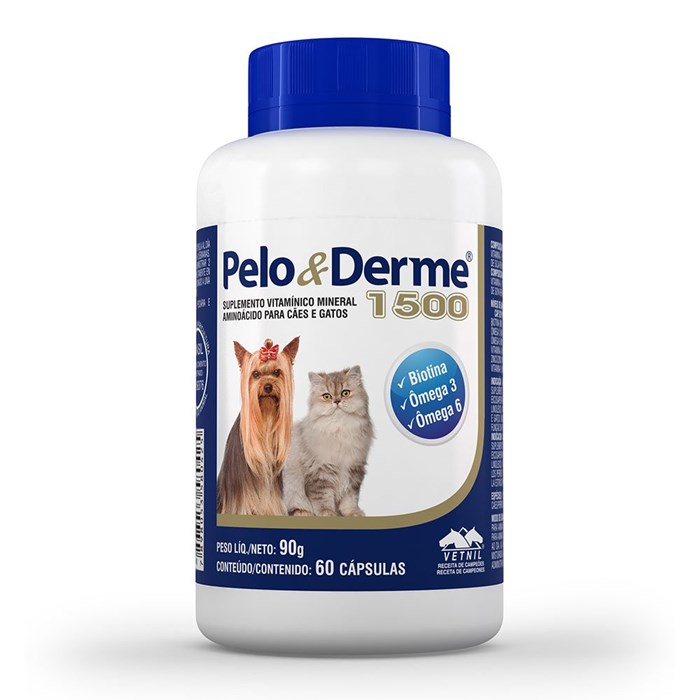 Suplemento Pelo & Derme Vetnil para Cães e Gatos 1500mg