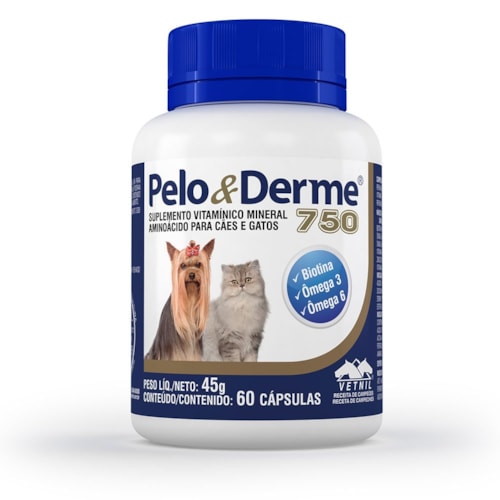 Suplemento Pelo & Derme Vetnil para Cães e Gatos 750mg 