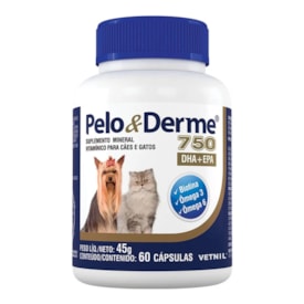 Suplemento Pelo & Derme Vetnil para Cães e Gatos 750mg