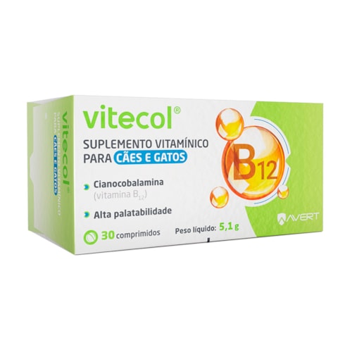 Suplemento Vita para Cães e Gatos Vitecol 30cp - Avert - imagem adicional