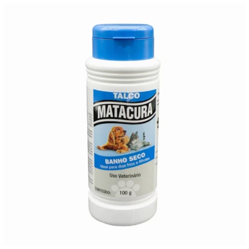 Talco Matacura Banho Seco para Cães e Gatos 100g