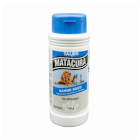 Talco Matacura Banho Seco para Cães e Gatos 100g