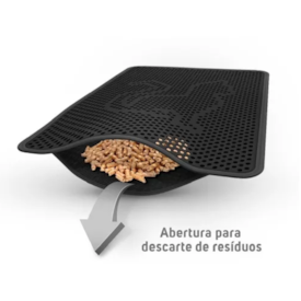 Tapete Coletor de Areia para Gatos 50X56CM Preto - imagem adicional