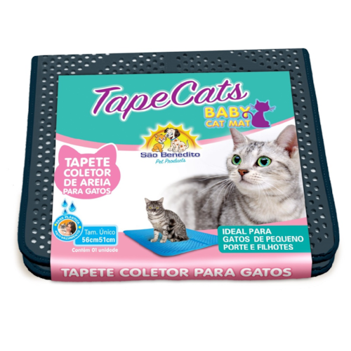 Tapete Coletor de Areia para Gatos 68x56CM Preto