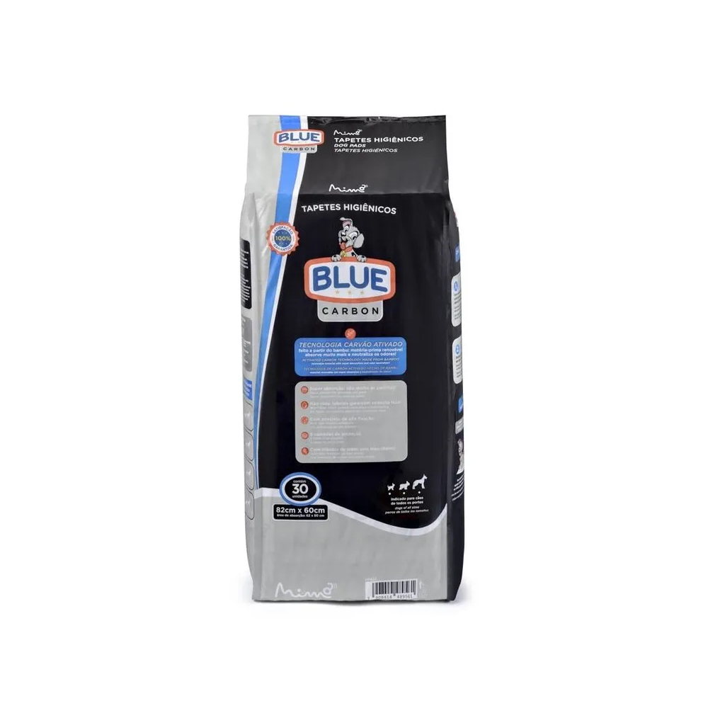 Tapete Higiênico Blue Carbon 30unds 82X60cm - Blue Multilaser