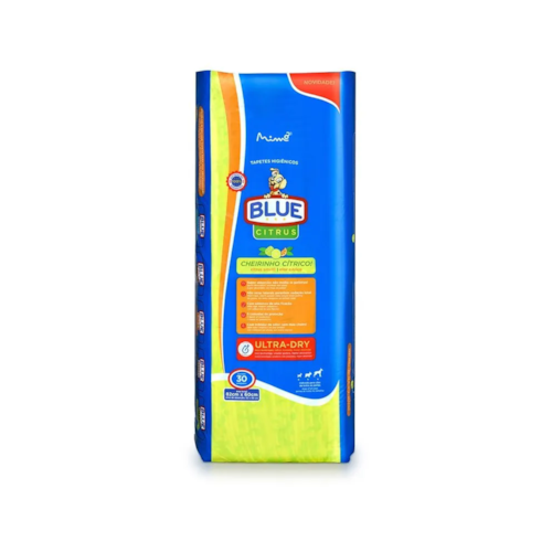 Tapete Higiênico Premium Citrus 30unds 82x60cm - Blue Multilaser