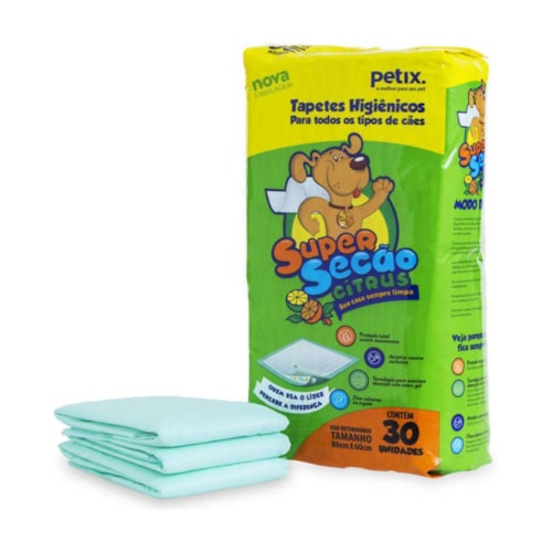 Tapete Higiênico Super Secão Citrus para Cães 80x60cm