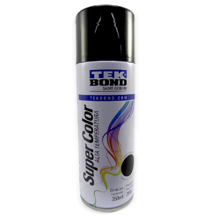 Tinta Spray Preto Fosco Alta Temperatura Tekbond 350ml 23371006900