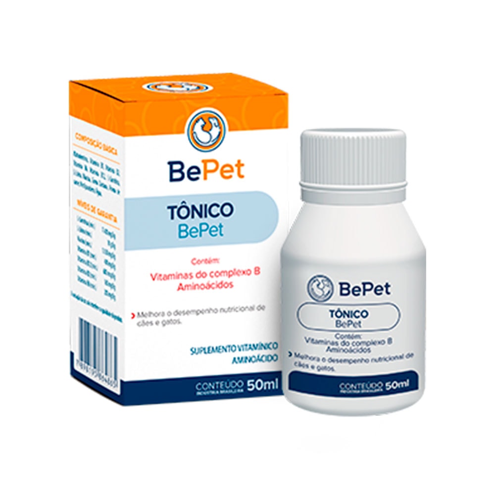 Tônico Bepet Complexo B para Cães e Gatos 50ml