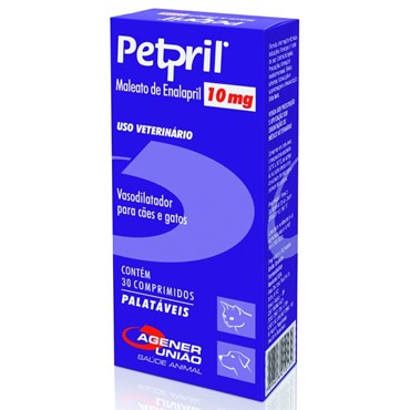 Vasodilatador Petpril para Cães e Gatos 10 mg 30 Comprimidos