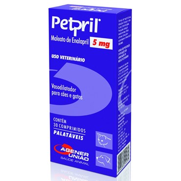 Vasodilatador Petpril para Cães e Gatos 5 mg 30 Comprimidos
