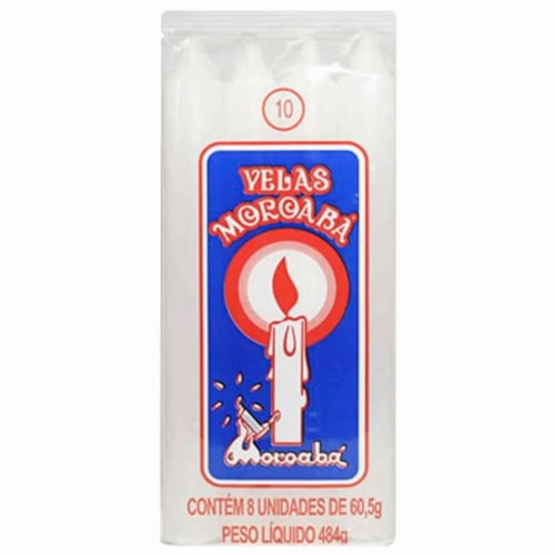 Vela Maroabá N° 10 Branca com 8 Unidades 
