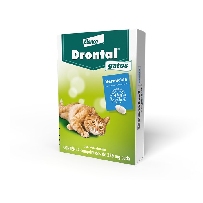 Vermífugo Drontal para Gatos com 4 Comprimidos