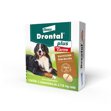 Vermífugo Drontal Plus para Cães 35 kg com 2 Comprimidos