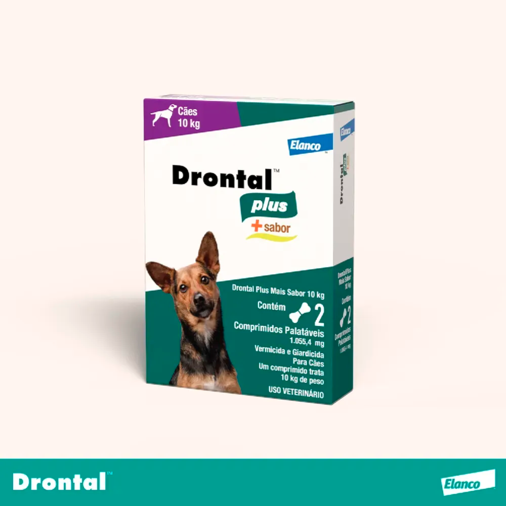 Vermífugo Drontal Plus Sabor Carne Cães 10kg Bayer
