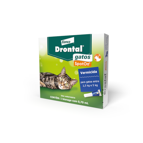 Vermífugo Drontal (Profender) SpotOn para Gatos Entre 2,5 e 5kg 0,70ml
