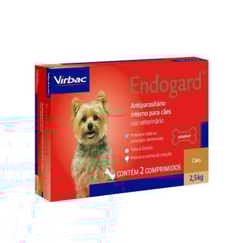 Vermífugo Endogard para Cães Virbac com 2 Comprimidos 