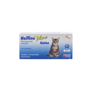  Vermífugo Helfine Plus para Gatos - 2 Comprimidos