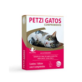 Vermífugo Petzi Gatos - 4 Comprimidos