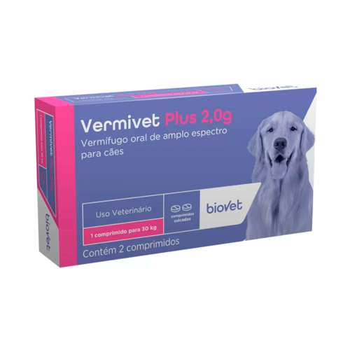 Vermífugo Vermivet Plus para Cães 2,0g 