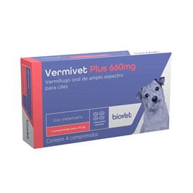 Vermífugo Vermivet Plus para Cães 660mg 