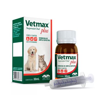 Vermífugo Vetmax Plus Vetnil Suspensão Uso Veterinário 30 ml
