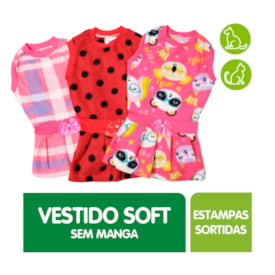 Vestido Soft Griff Patas para Cães e Gatos Estampas Sortidas