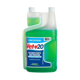 Vet+20 Desinfetante Concentrado Bactericida + Germicida + Fungicida Herbal 1 Litro