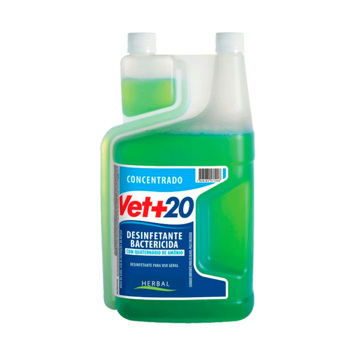 Vet+20 Desinfetante Concentrado Bactericida + Germicida + Fungicida Herbal 1 Litro