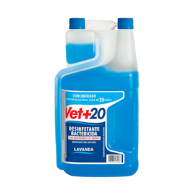 Vet+20 Desinfetante Concentrado Bactericida + Germicida + Fungicida Lavanda 1 Litro