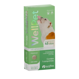 WellPet Antiparasitário Ouro Fino 200 mg Cães de 10,1 a 20 kg