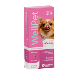 WellPet Antiparasitário Ouro Fino 45 mg Cães de 2 a 4,5 kg
