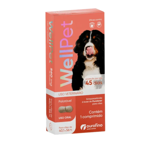 WellPet Antiparasitário Ouro Fino 560 mg Cães de 40,1 a 56 kg