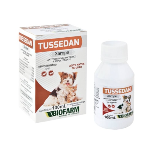 Xarope Tussedan Biofarm para Cães e Gatos 100ml 