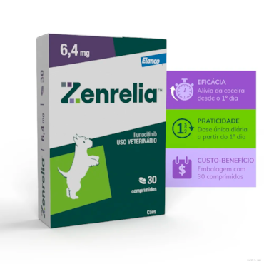 Zenrelia Elanco Controle Dermatite Atópica 30 Comprimidos 6,4 mg